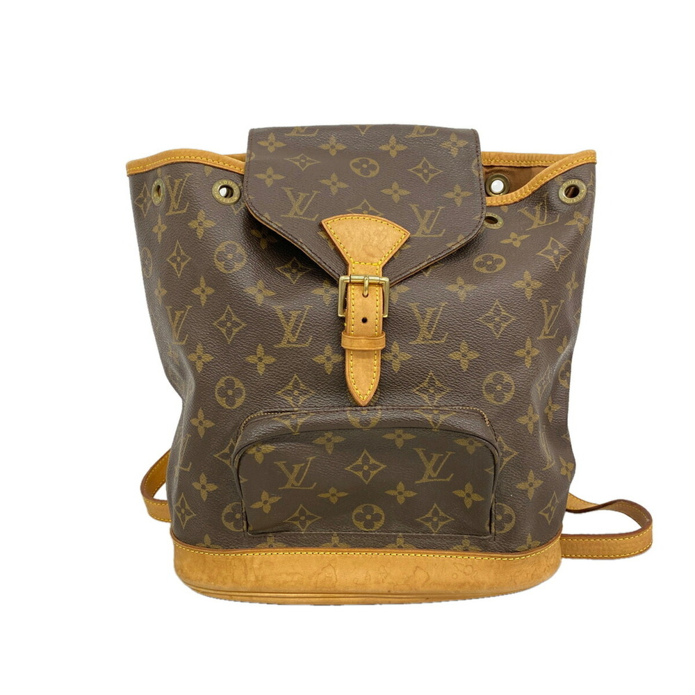 Louis Vuitton Monogram Montsouris MM Backpack/Daypack M51136 Brown Women's P3...